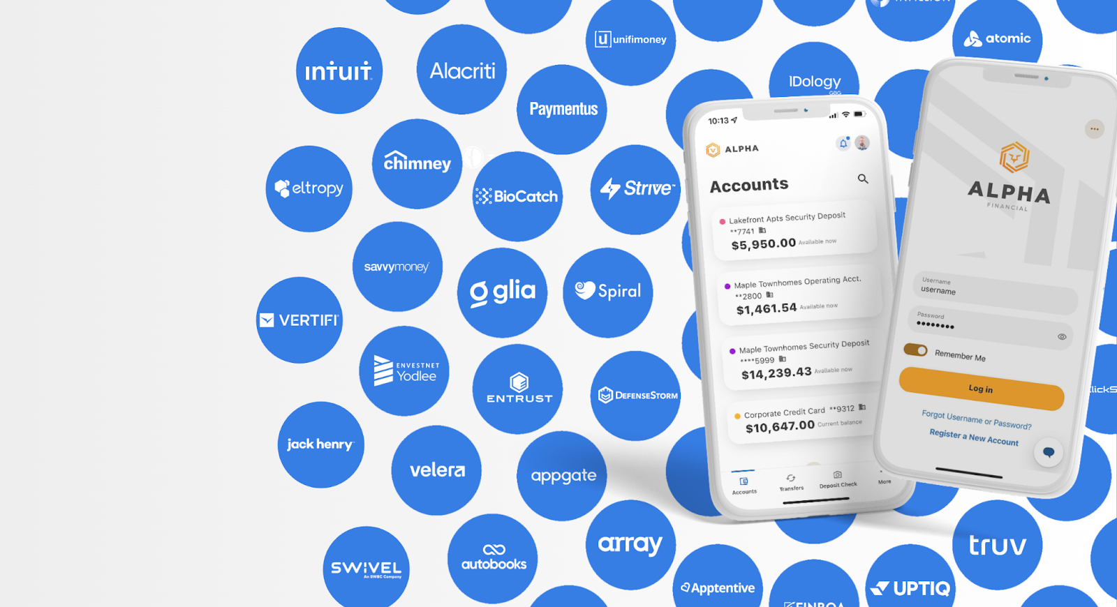 Graphic showing how curated fintech partnerships drive innovation and growth in digital banking solutions for financial institutions.