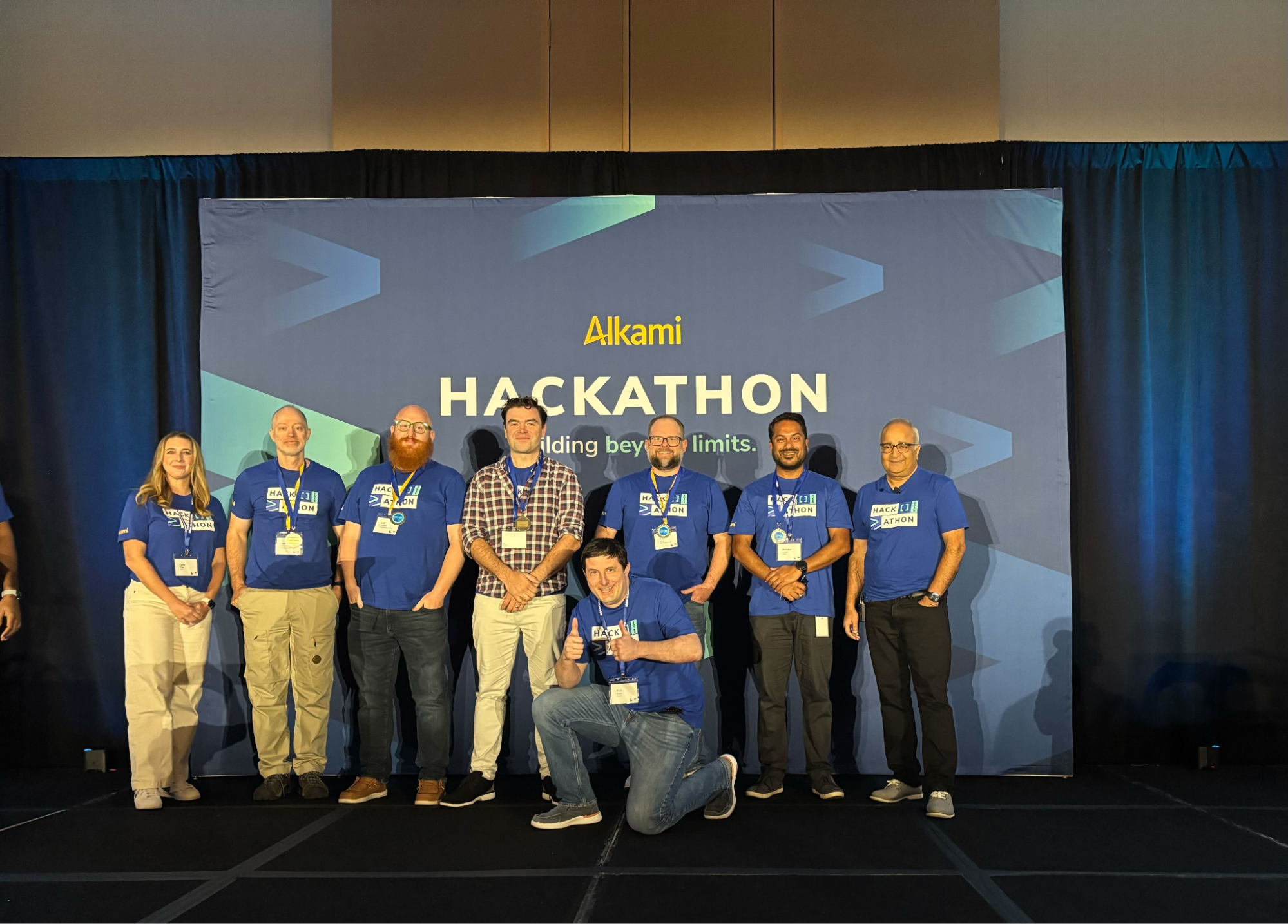 Winners of the Hackathon Fusion Award, recognizing the project that centralizes visibility into customer/member risk within the digital banking platform