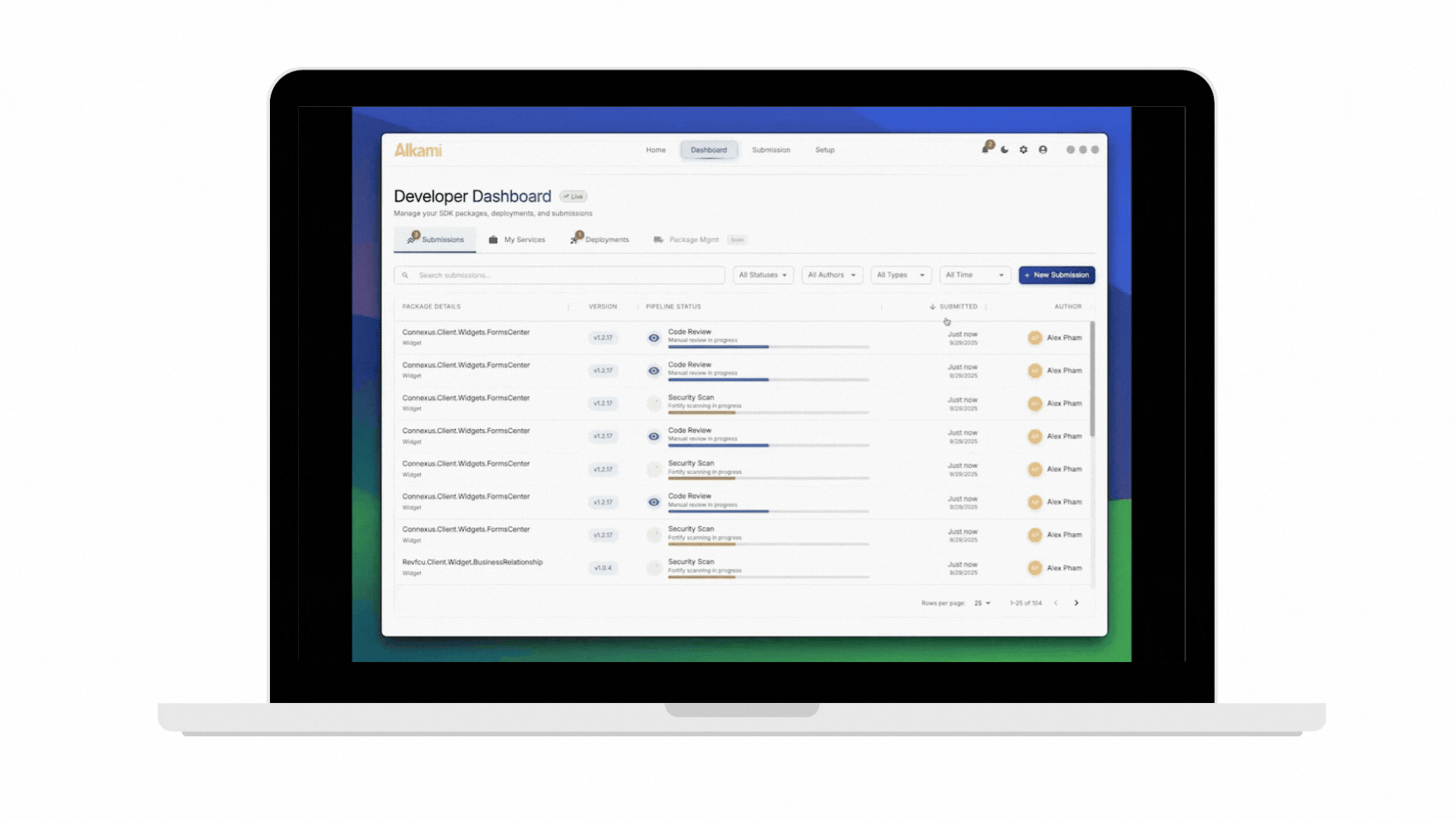 Developer’s experience using the One-Click SDK Manager to deploy custom code on their financial institutions' digital banking solution. 