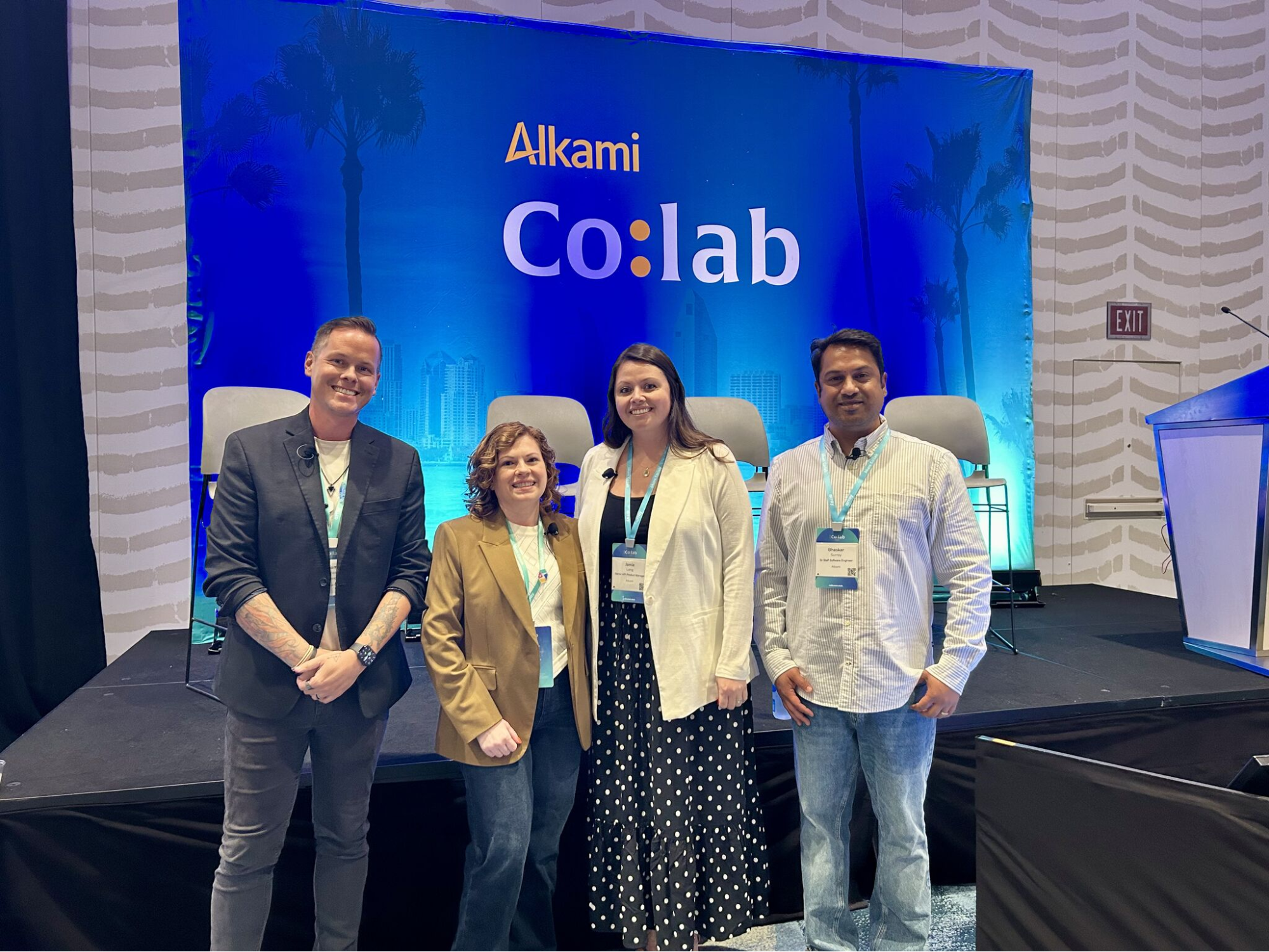 API-first-strategies_panelists - Alkami Technology Speakers Jamie Lang, Bhaskar Surroy, Kristi Miller, and Liam Petraska discuss API-first strategies to strengthen connectivity, security, and trust within a digital banking platform.