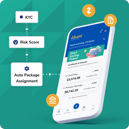 Account holders are automatically enrolled in digital banking products and services based on their risk score. 