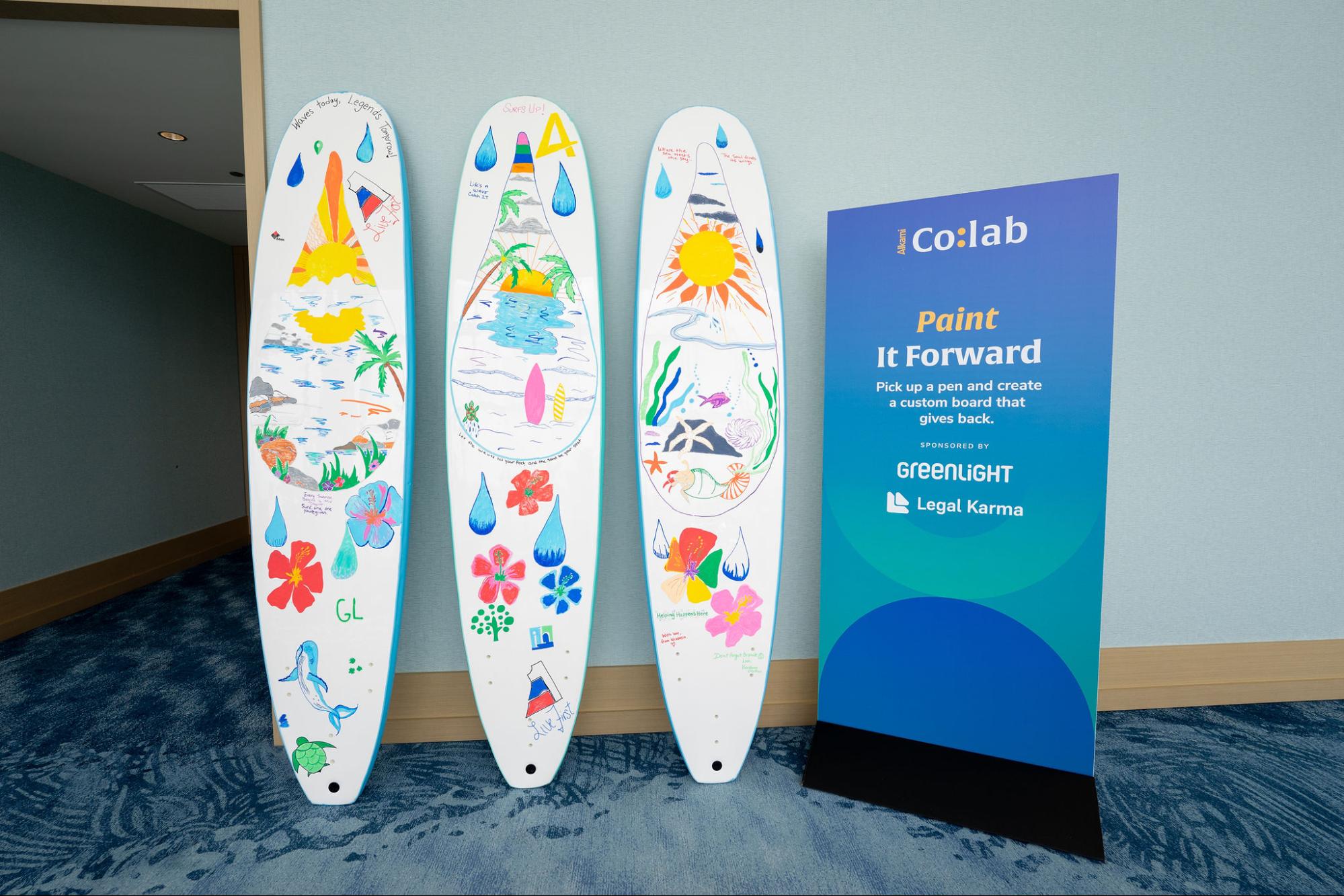 paint-it-forward - Alkami Technology The final three surfboards painted by Alkami Co:lab attendees