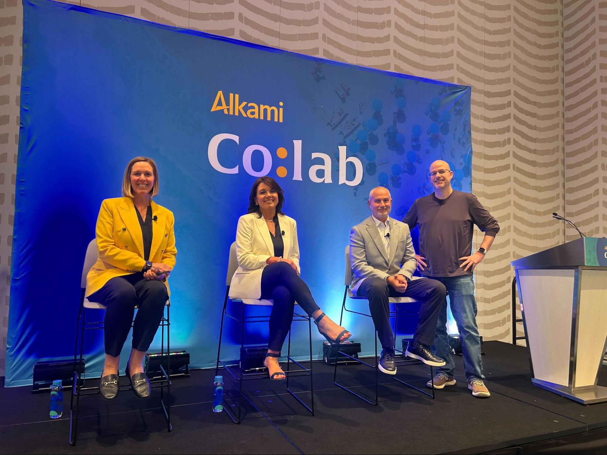 Panelists discuss strategies for delivering personalized engagement in business banking solutions during an Alkami Co:lab session.