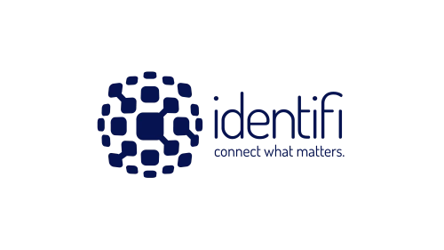 Identifi logo featuring a dark blue circular mosaic mark to the left and the word 'Identify' with the tagline 'connect what matters' to its right.