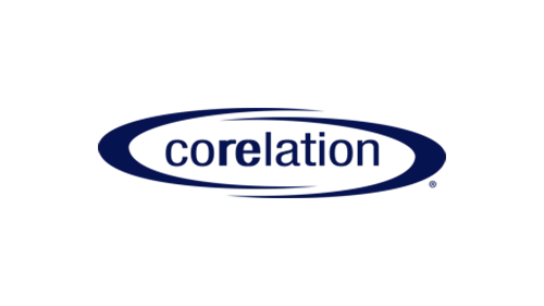 Blue oval company logo with dark blue wordmark inside.