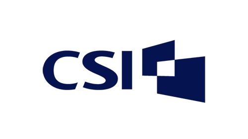 CSIQ logo with dark blue letters and a blue geometric mark to the right.