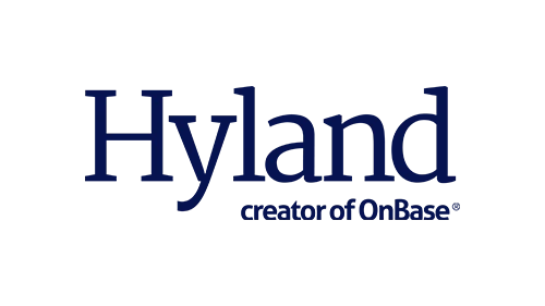 Hyland logo in blue with small tagline text beneath