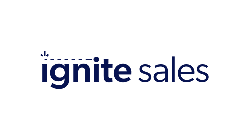 Ignite Sales logo: blue wordmark with a small spark icon to the left.