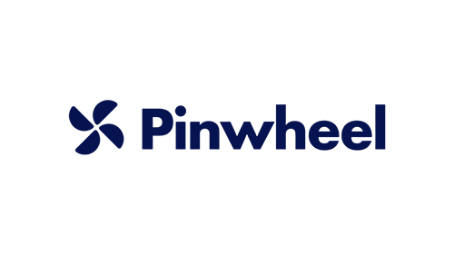 Pinwheel logo: blue pinwheel icon to the left of the blue 'Pinwheel' wordmark.