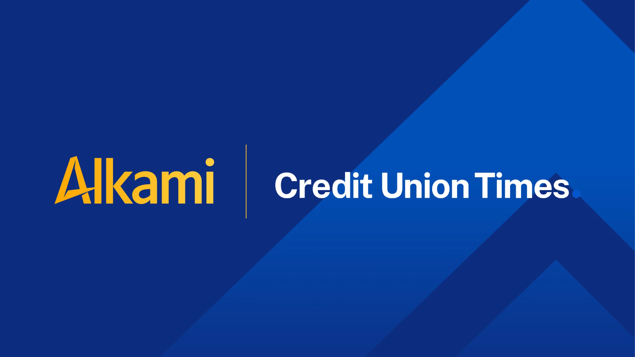 Brand banner: Alkami logo in yellow on left and 'Credit Union Times' text on the right against a dark blue geometric background.